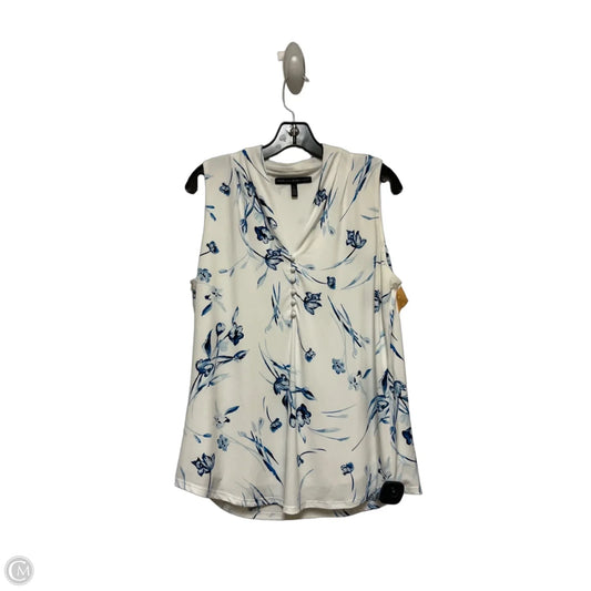 Top Sleeveless By White House Black Market In Blue & White, Size: L