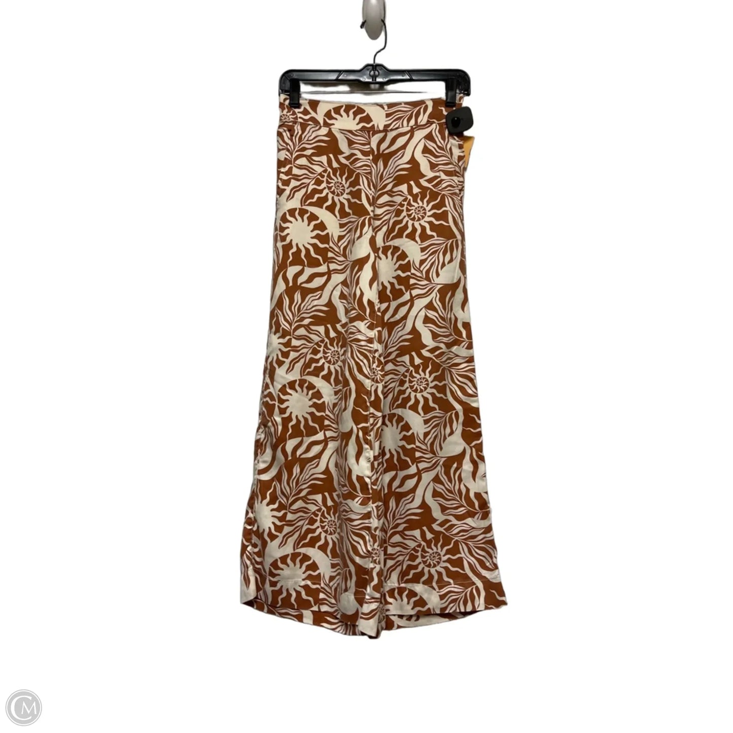 Pants Wide Leg By Nicole Miller In Brown & Cream, Size: 0