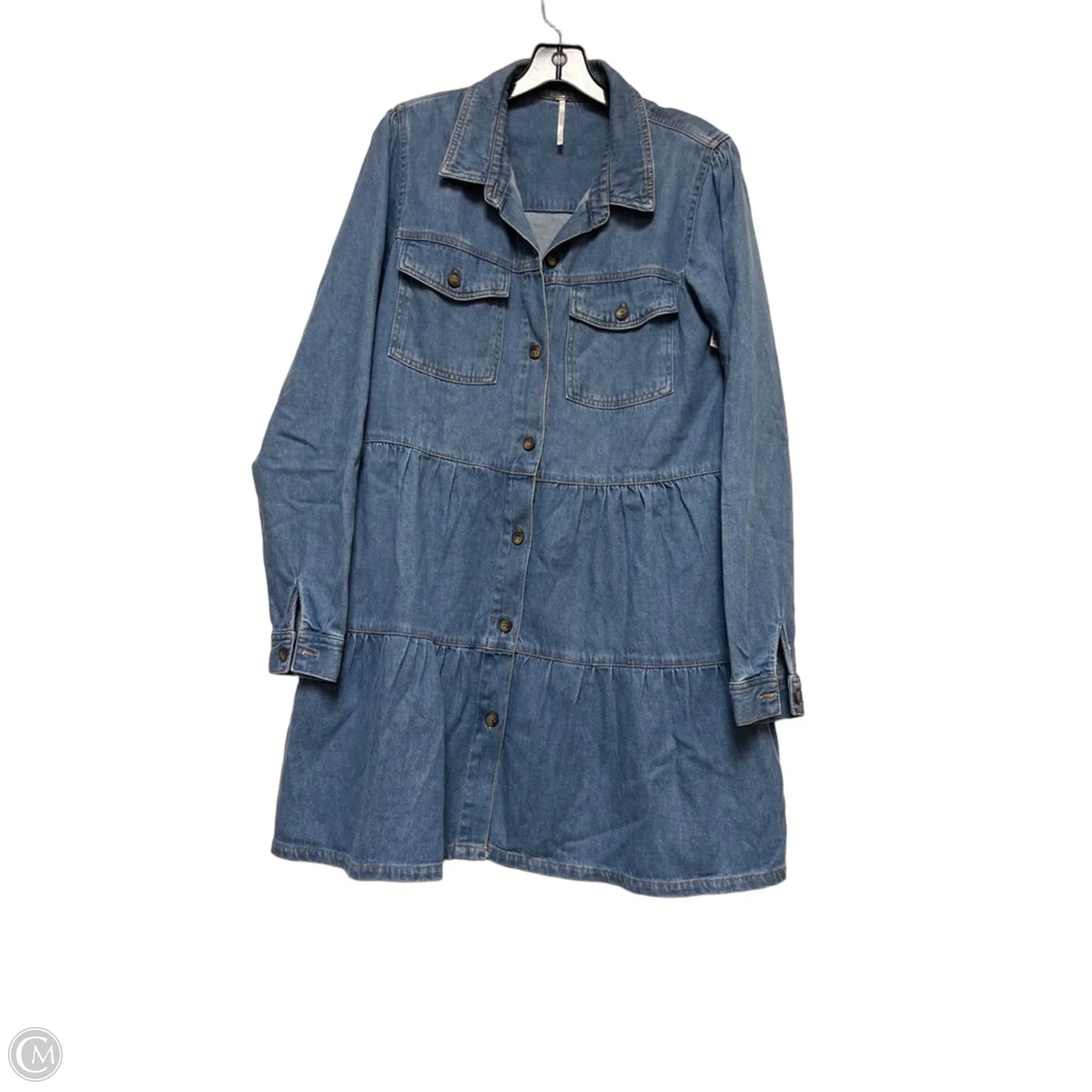 Dress Casual Short By Free People In Blue Denim, Size: L
