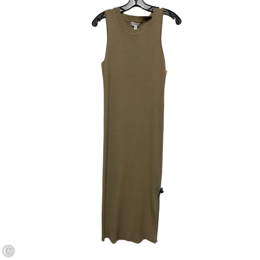 Dress Casual Midi By Calvin Klein In Tan, Size: M