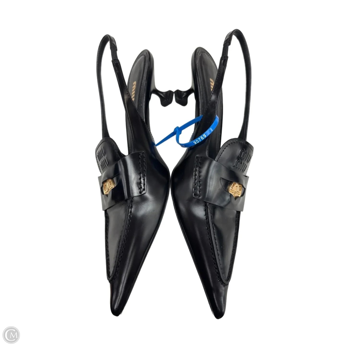 Shoes Luxury Designer By Miu Miu In Black, Size: 7.5