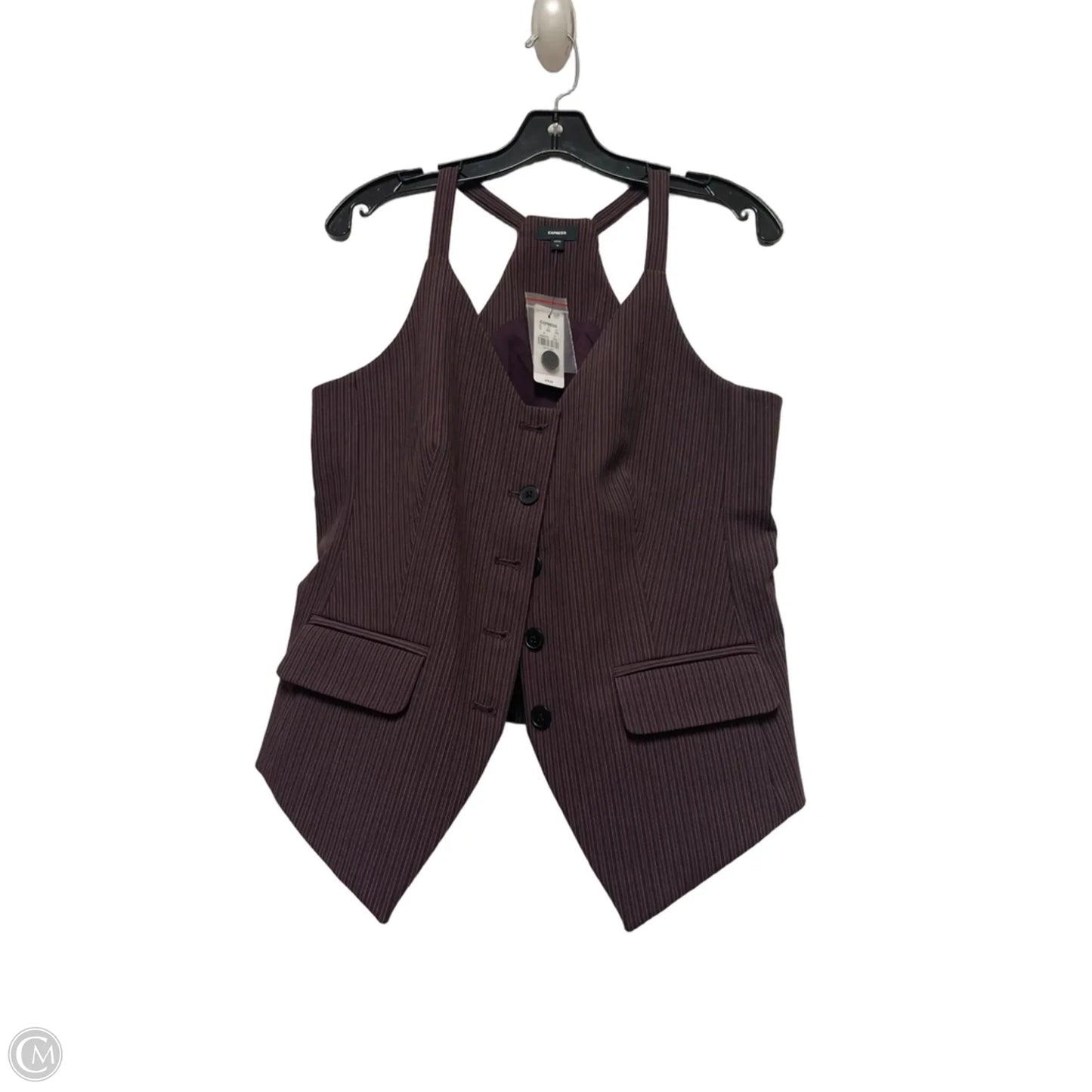 Top Sleeveless By Express In Striped Pattern, Size: M