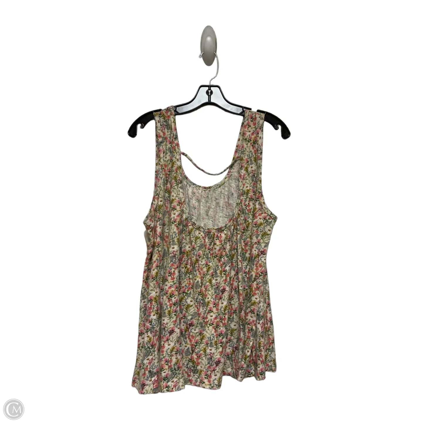 Top Sleeveless Basic By Natural Life In Floral Print, Size: L