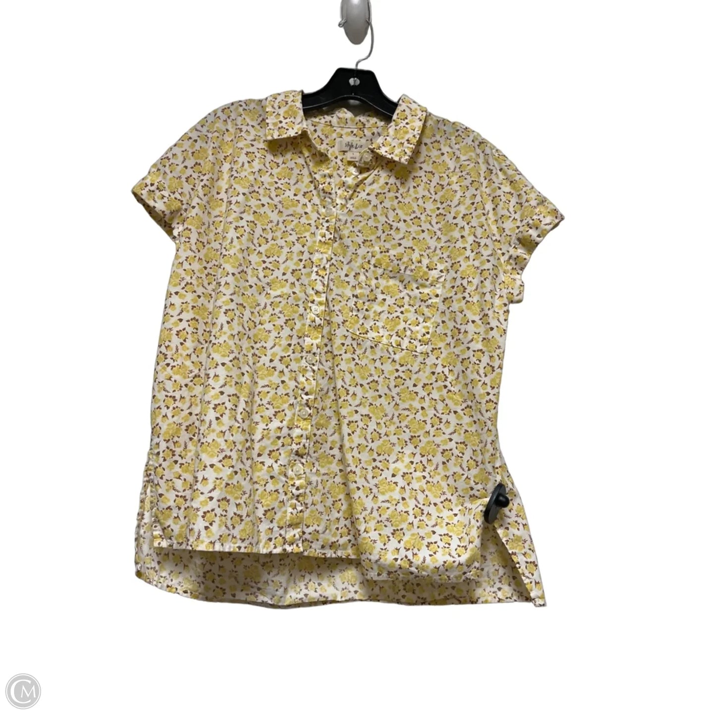 Top Short Sleeve By Style And Company In Floral Print, Size: L