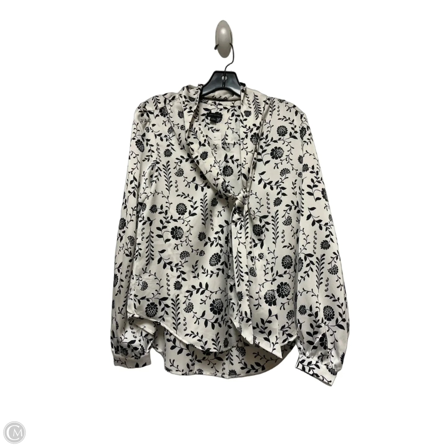 Top Long Sleeve By Ann Taylor In Black & White, Size: S