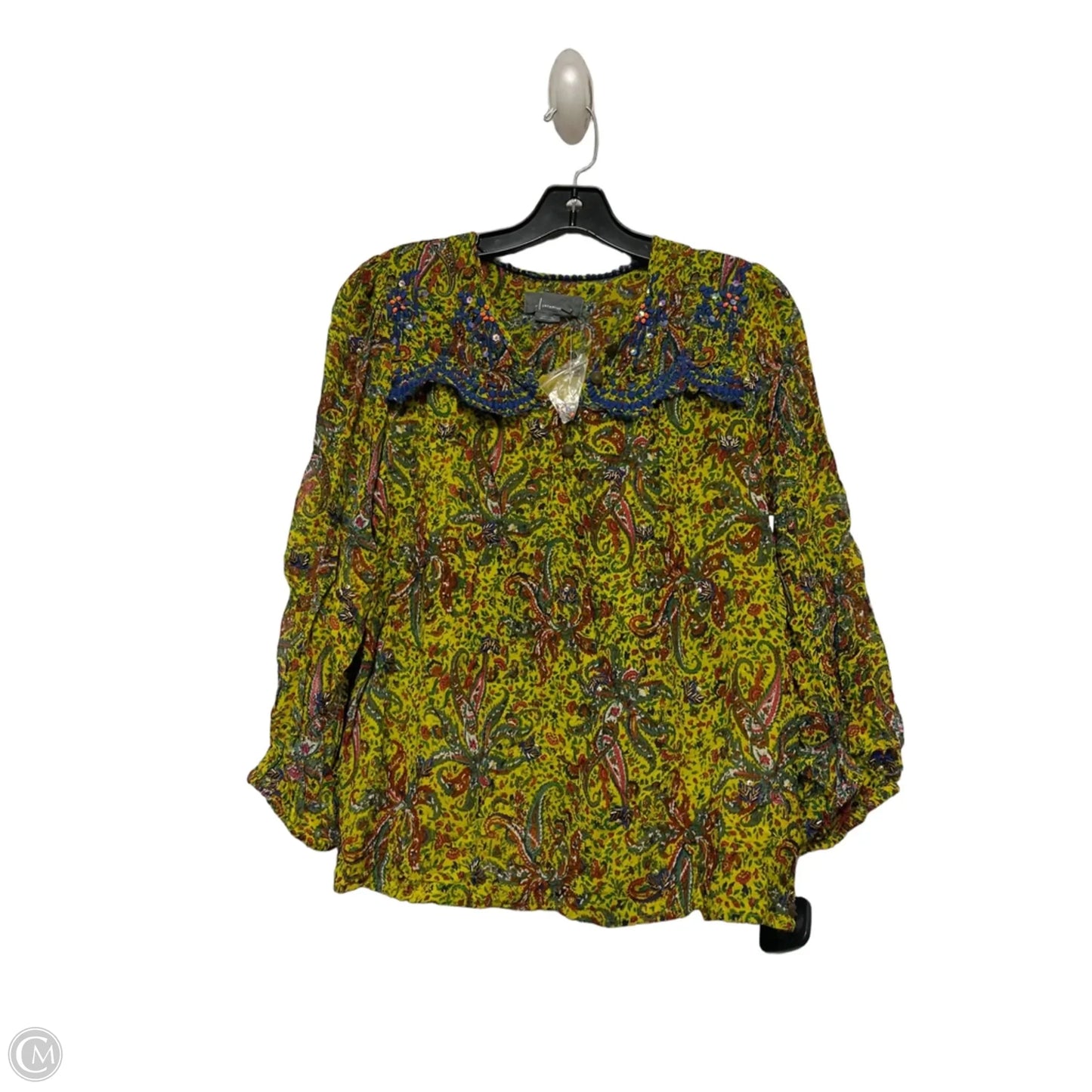 Top Long Sleeve By Anthropologie In Paisley Print, Size: S