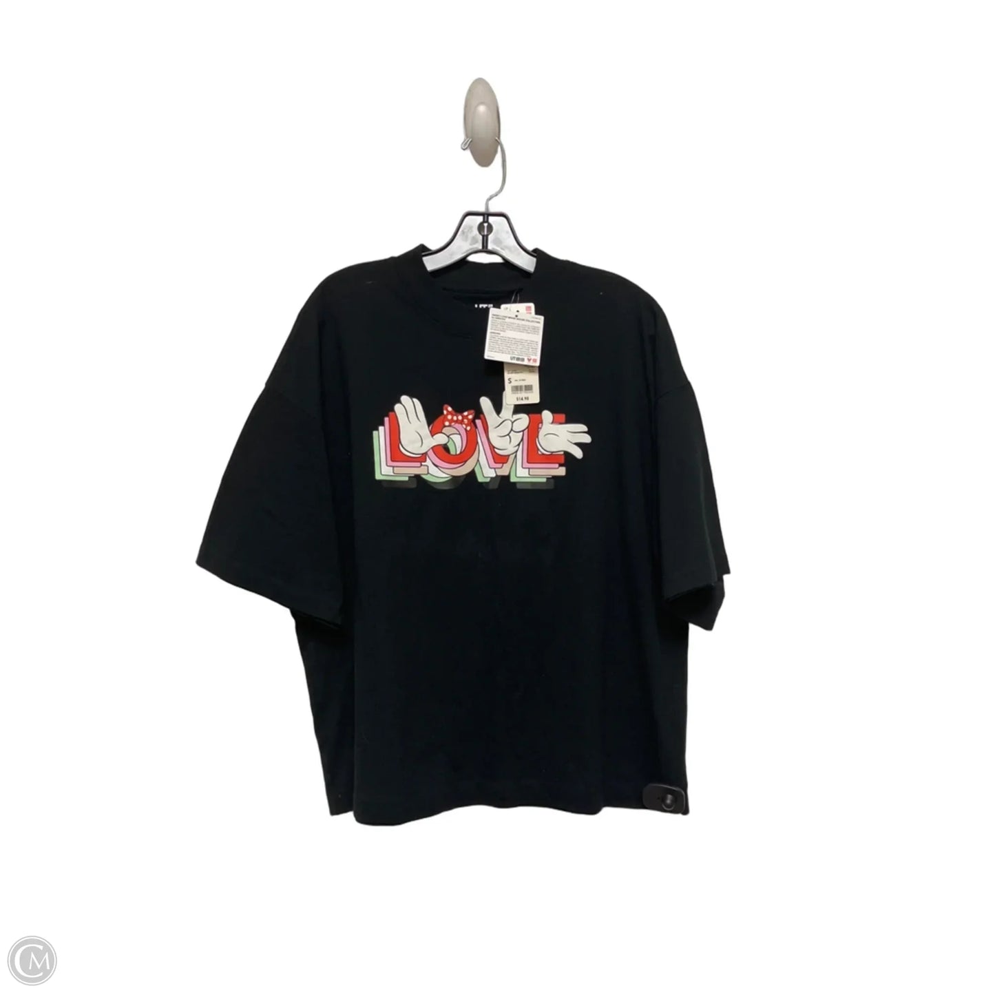 Top Short Sleeve By Uniqlo In Black, Size: S