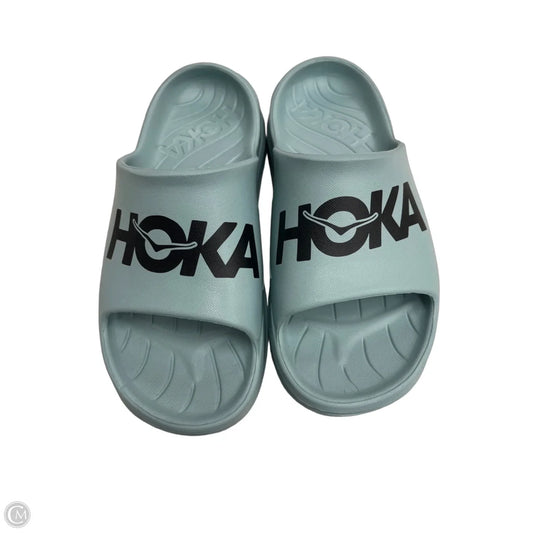 Sandals Flats By Hoka In Black & Blue, Size: 9
