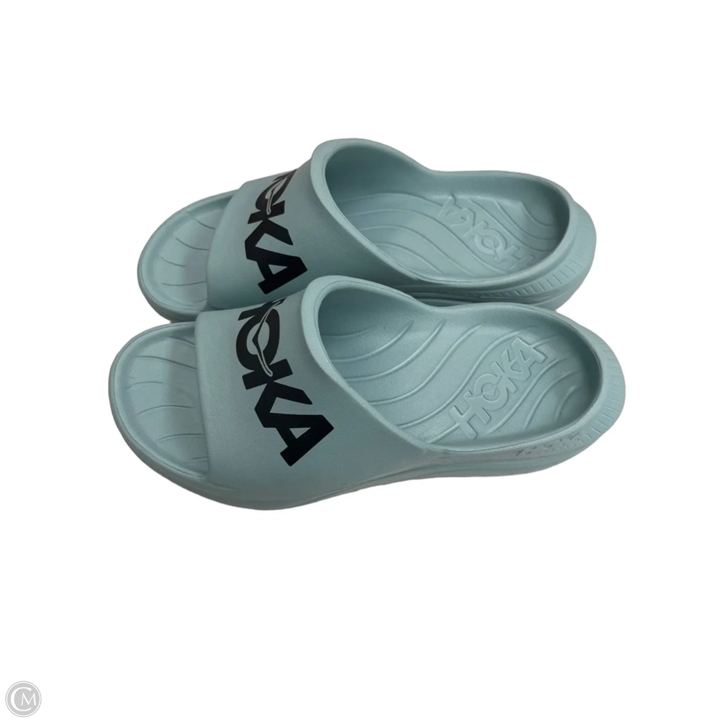 Sandals Flats By Hoka In Black & Blue, Size: 9