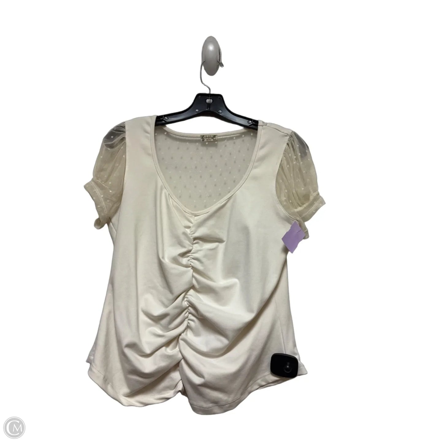 Top Short Sleeve By Free People In Cream, Size: L