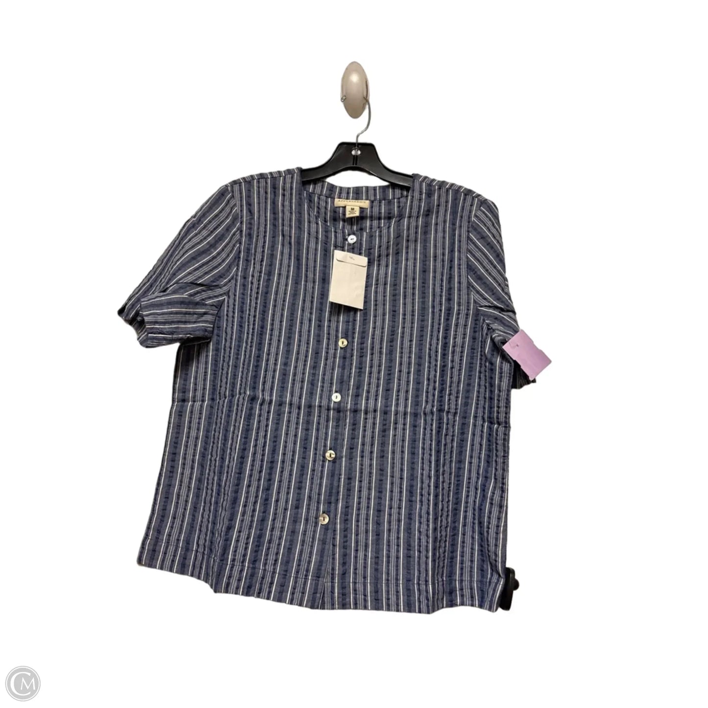 Top Short Sleeve By Appleseeds In Striped Pattern, Size: M