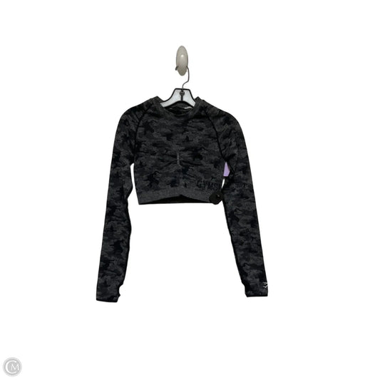 Athletic Top Long Sleeve Crewneck By Gym Shark In Black & Grey, Size: S