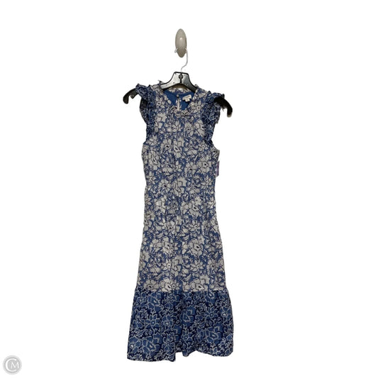 Dress Casual Midi By J. Crew In Blue & White, Size: Xs