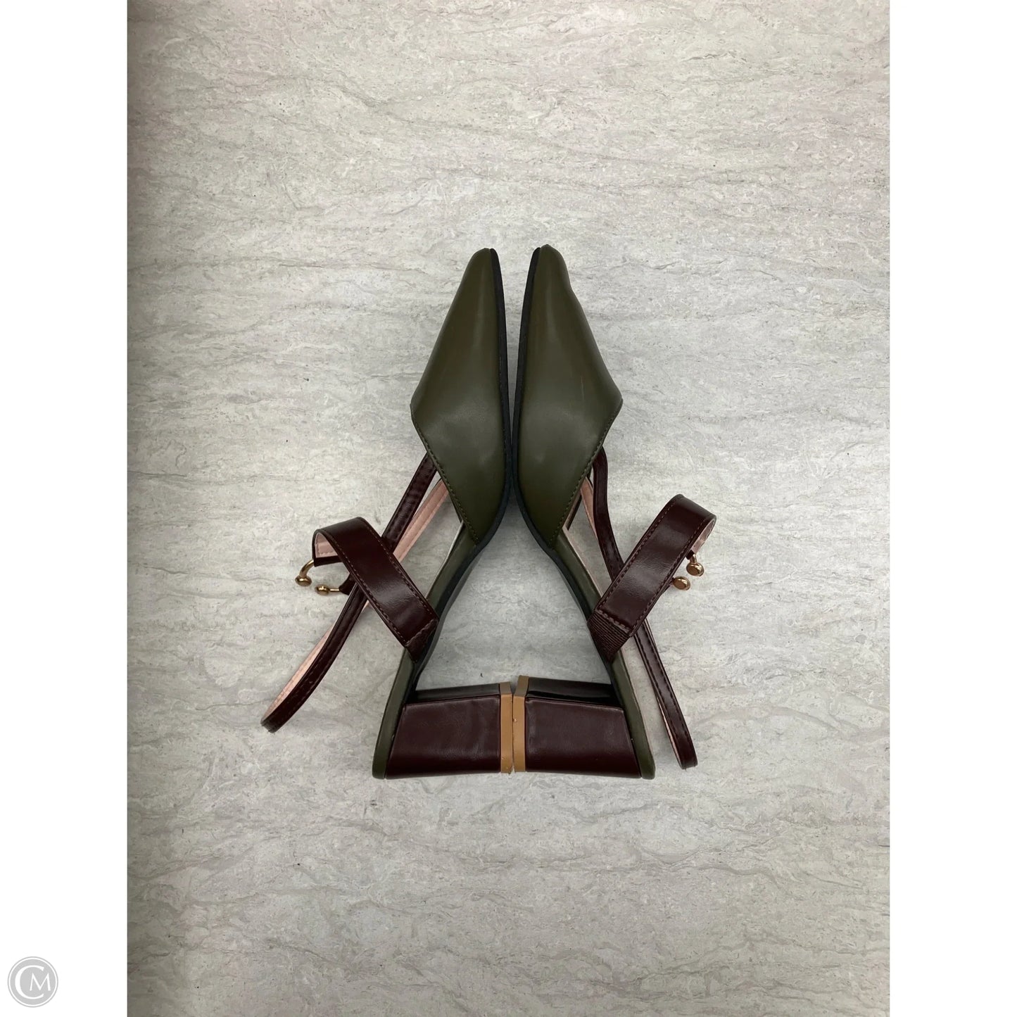 Shoes Heels Block By Clothes Mentor In Brown & Green, Size: 8.5
