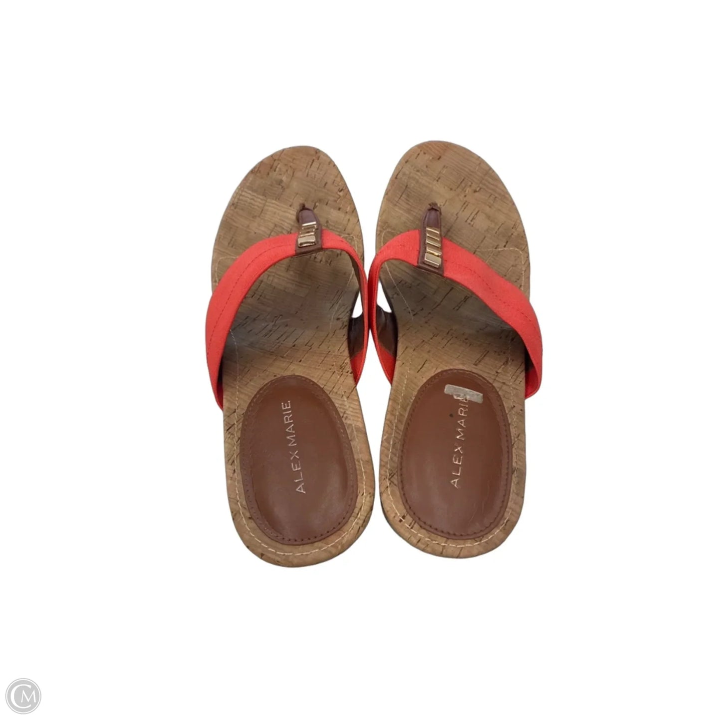 Sandals Heels Block By Alex Marie In Orange, Size: 9
