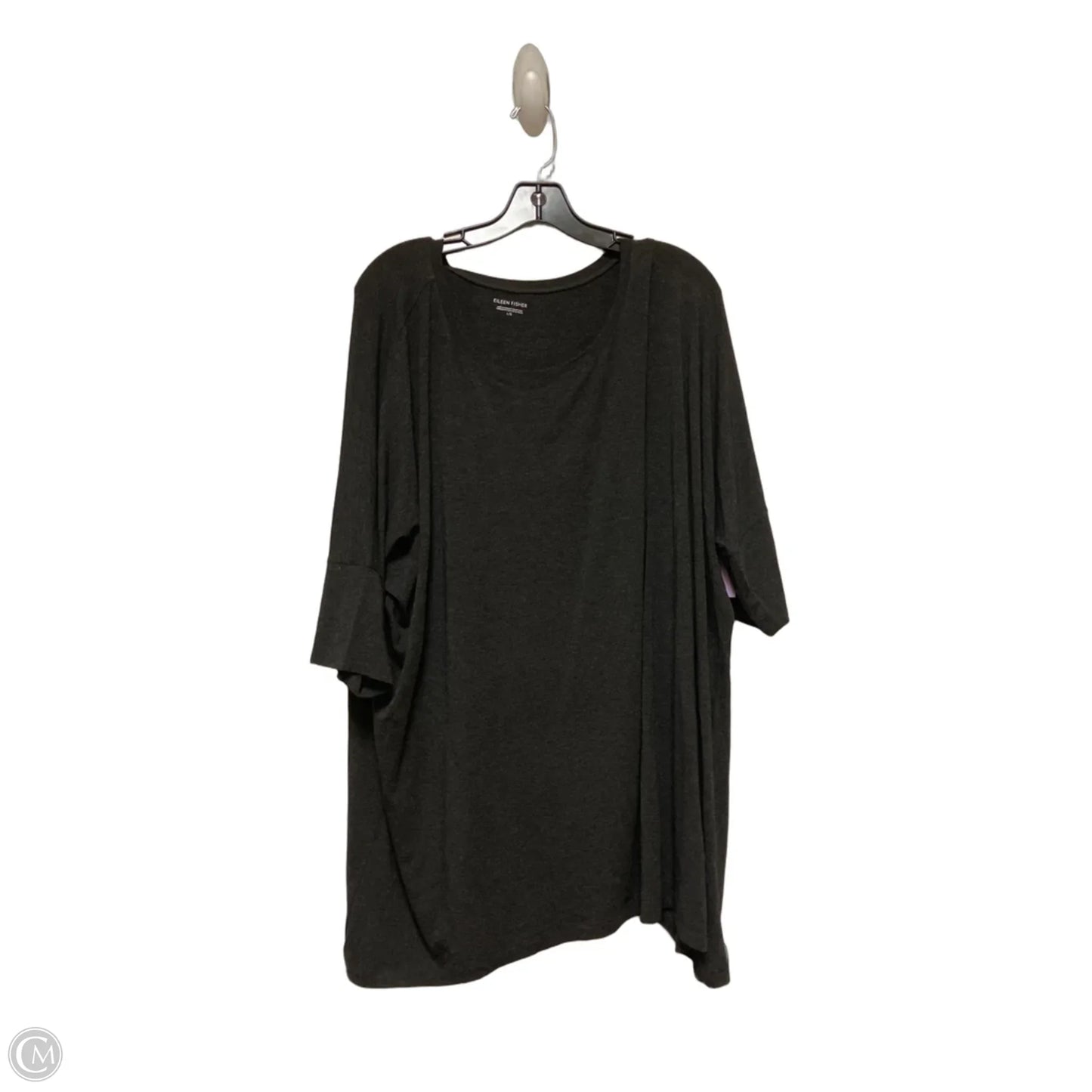 Top Short Sleeve Basic By Eileen Fisher In Grey, Size: L
