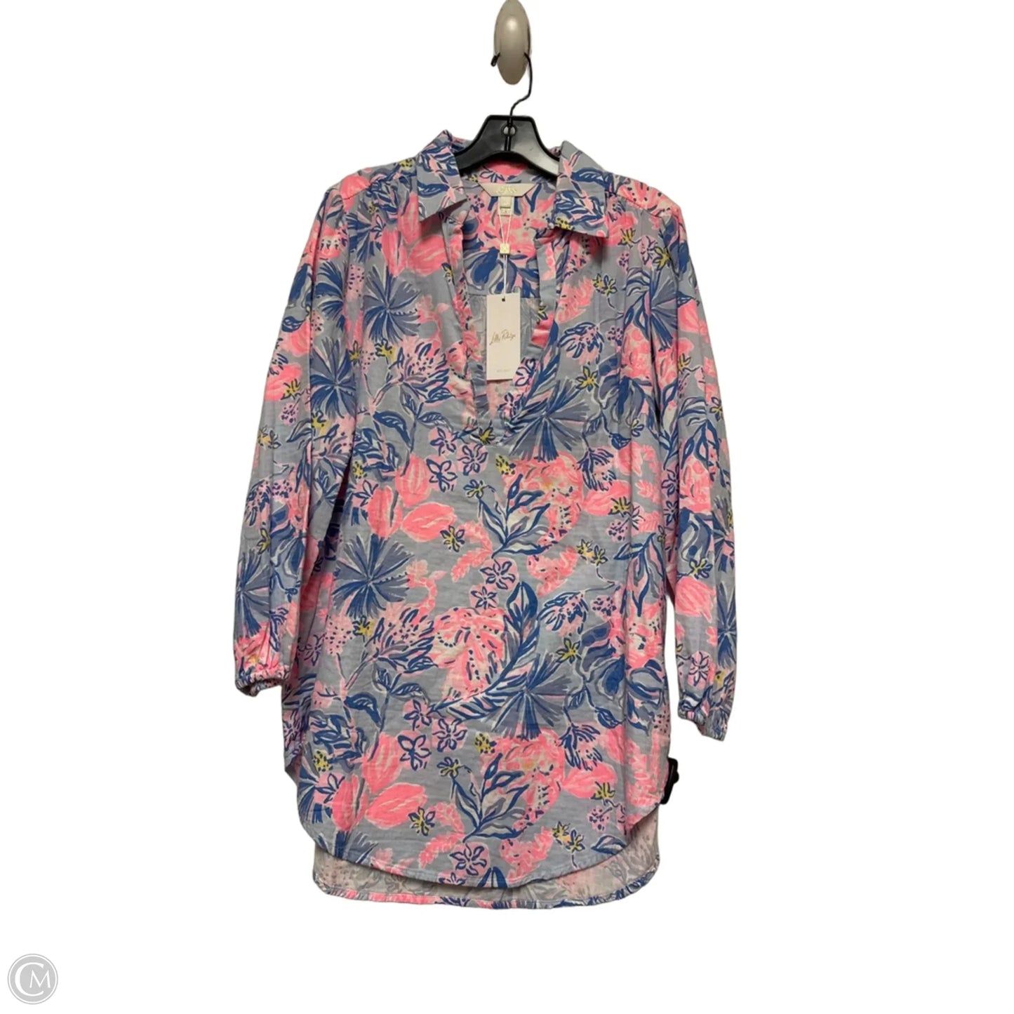 Top Long Sleeve Designer By Lilly Pulitzer In Blue & Pink, Size: Xs