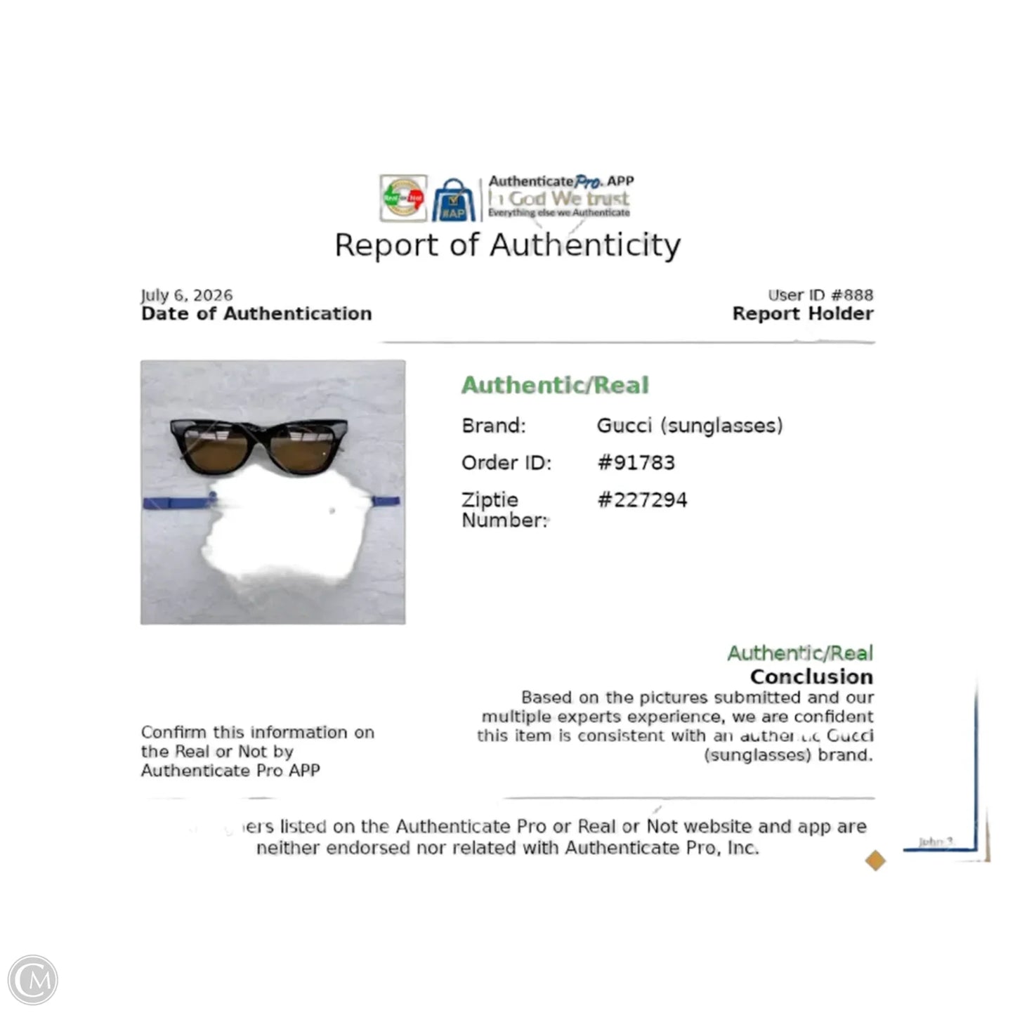 Sunglasses Luxury Designer By Gucci, Size: