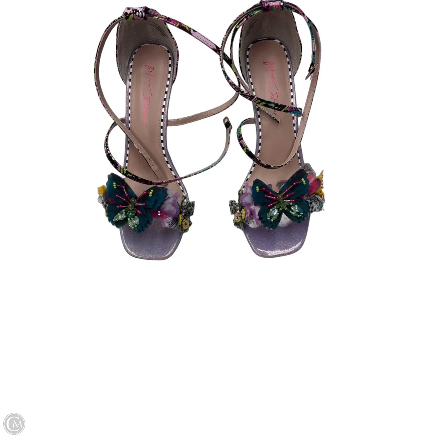 Shoes Heels Block By Betsey Johnson In Pink & Purple, Size: 9.5