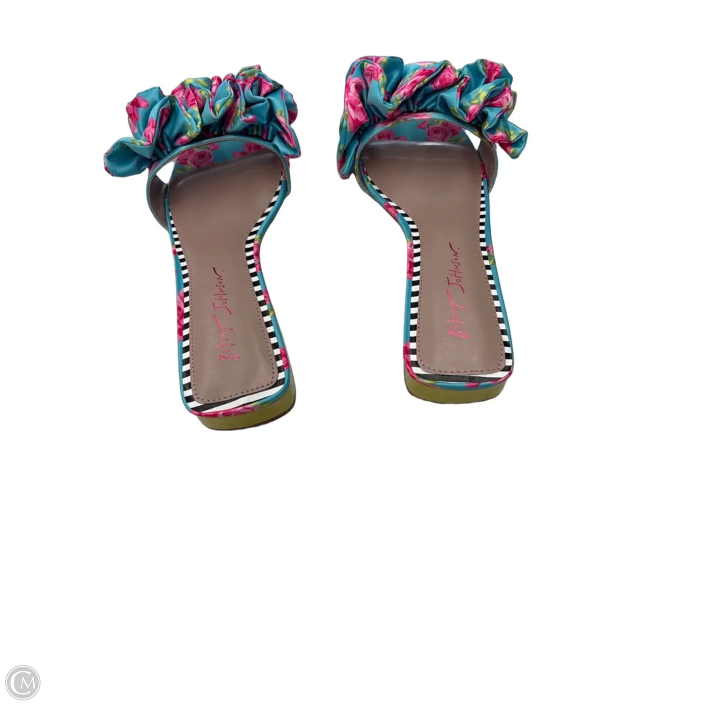 Sandals Heels Block By Betsey Johnson In Floral Print, Size: 9.5