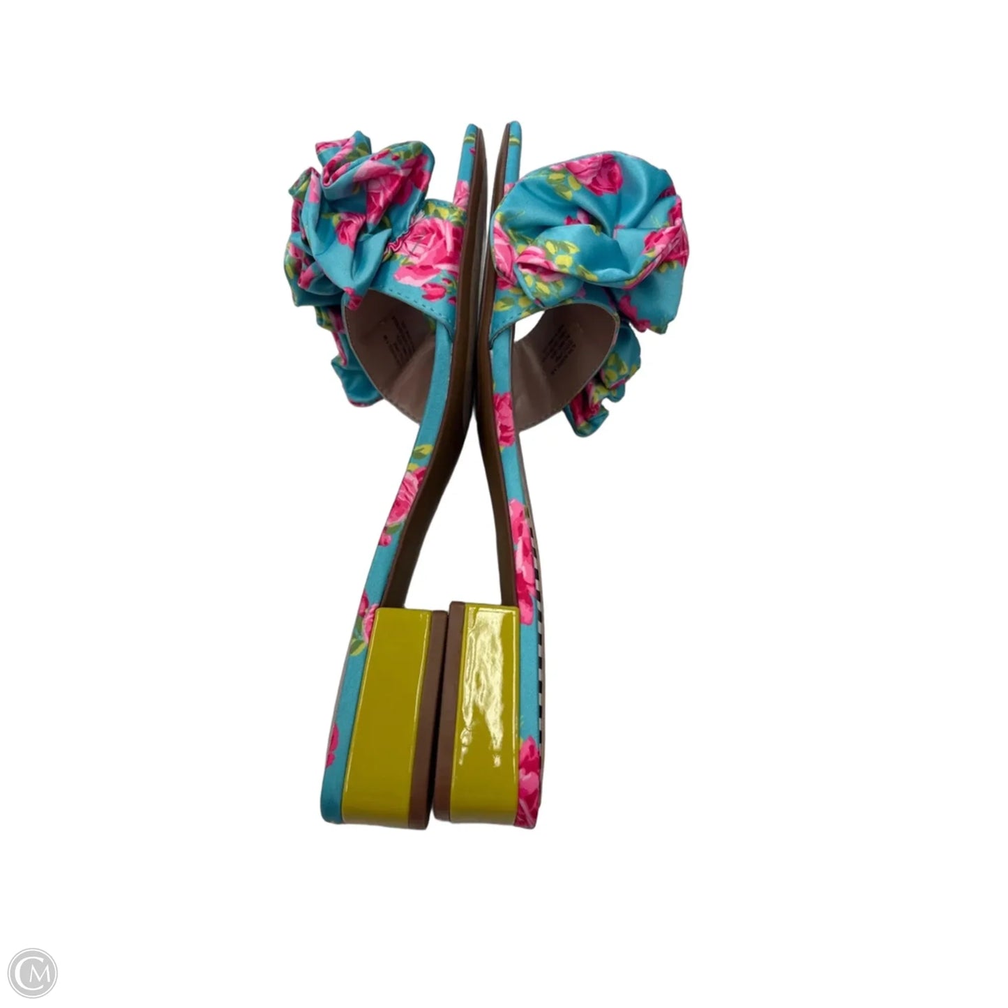 Sandals Heels Block By Betsey Johnson In Floral Print, Size: 9.5