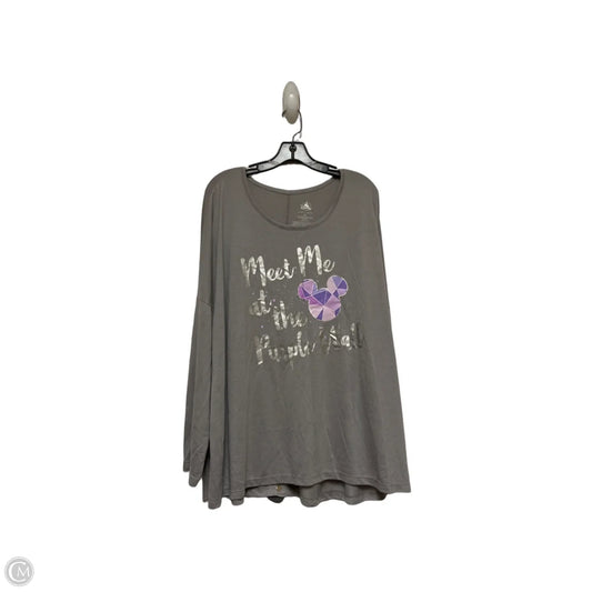 Top Long Sleeve Basic By Disney Store In Green & Purple, Size: 1x