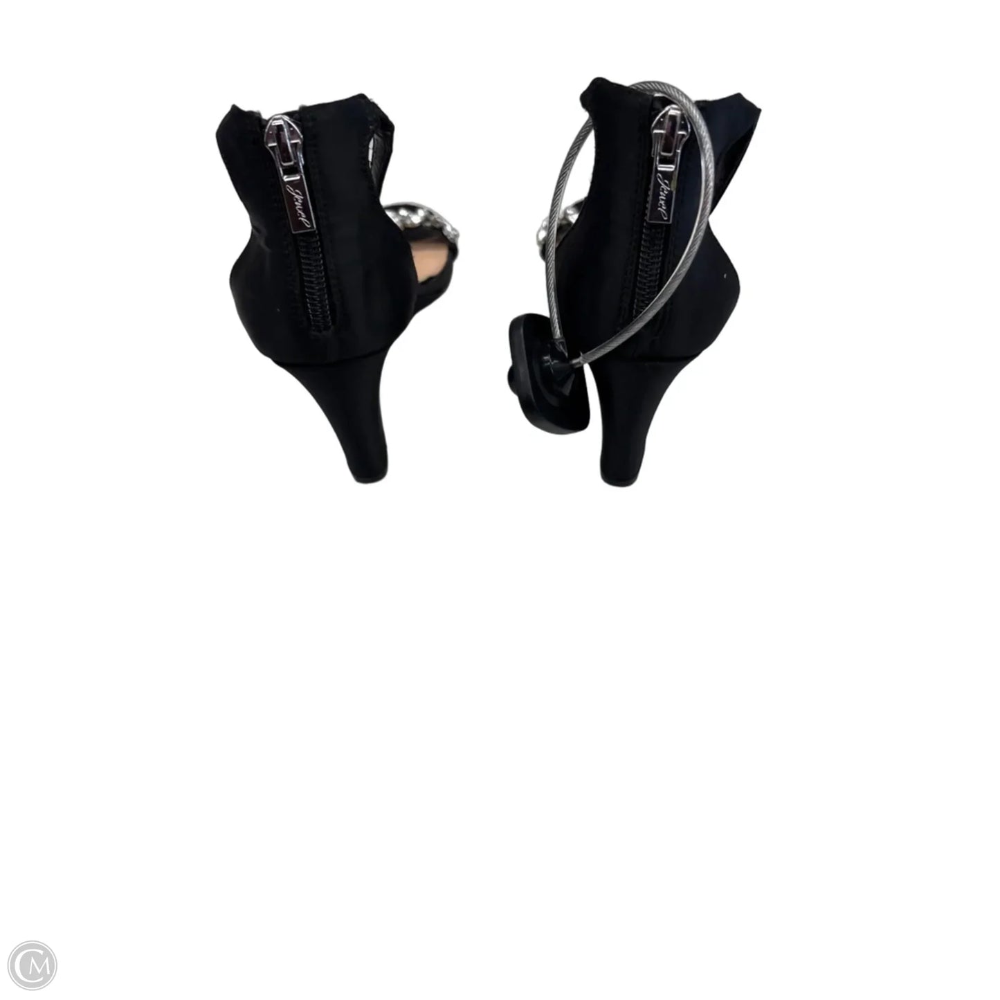 Shoes Heels Wedge By Badgley Mischka In Black & Silver, Size: 6