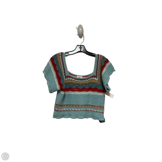 Top Short Sleeve By Pol In Blue & Red, Size: M