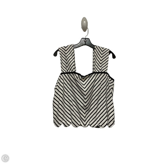 Top Sleeveless By Maeve In Black & White, Size: L