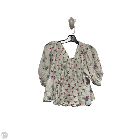 Top Short Sleeve By Free People In Floral Print, Size: S