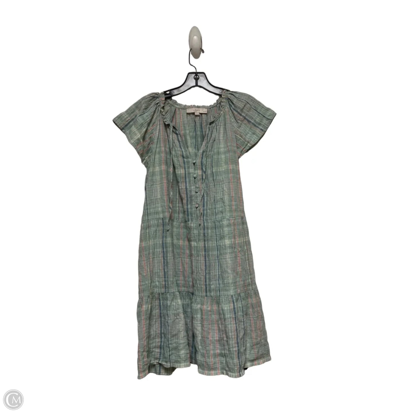Dress Casual Short By Loft In Plaid Pattern, Size: Mp