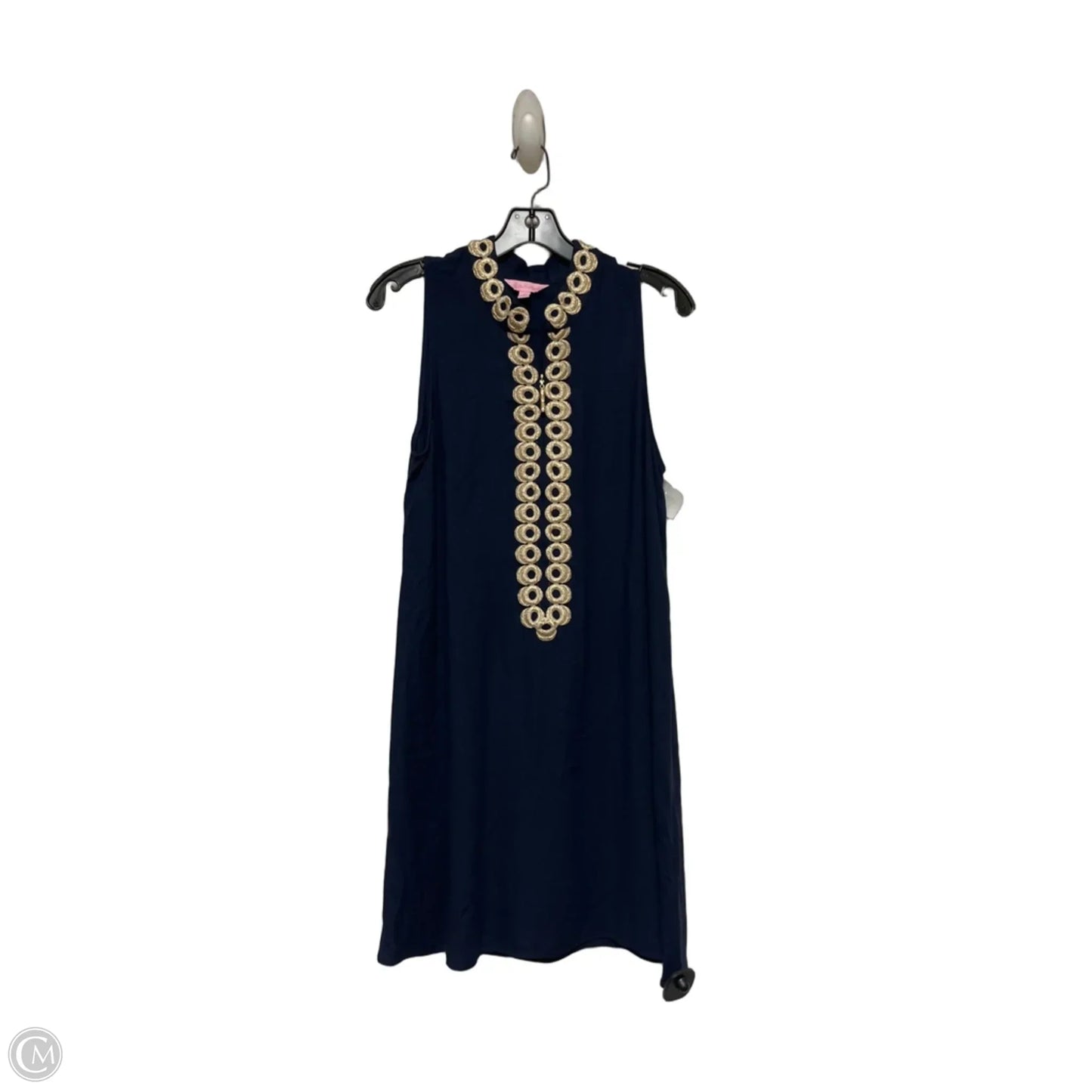Dress Designer By Lilly Pulitzer In Blue & Gold, Size: 8