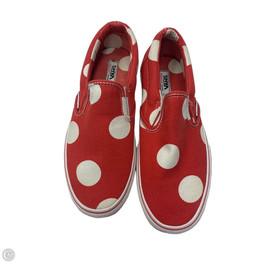 Shoes Sneakers By Vans In Red & White, Size: 9.5