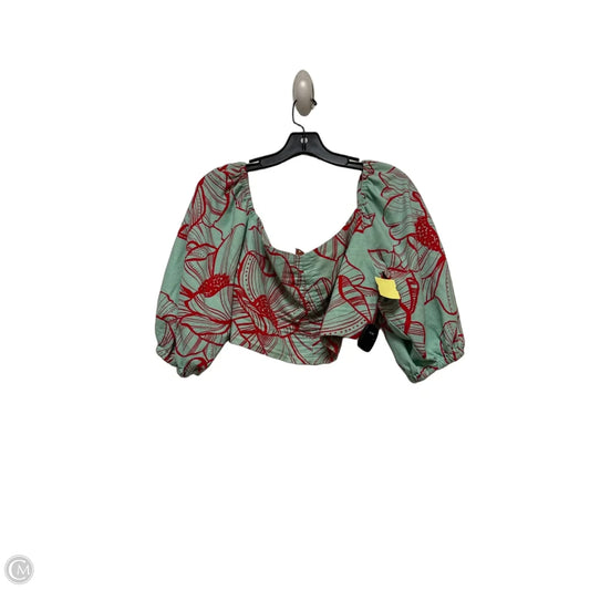 Top Short Sleeve Designer By Farm Rio In Green & Red, Size: M