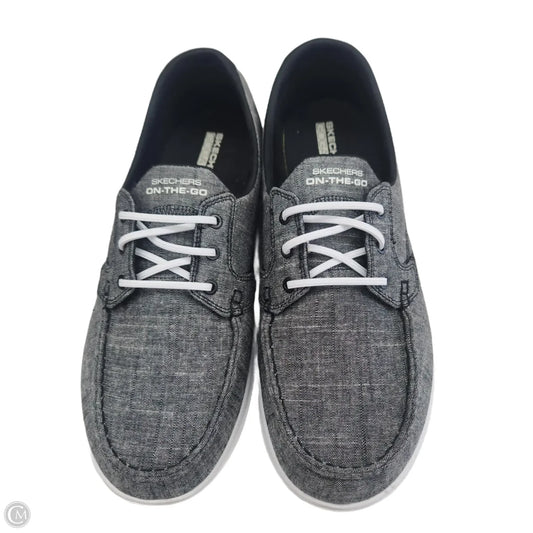 Shoes Flats By Skechers In Grey & Orange, Size: 9.5