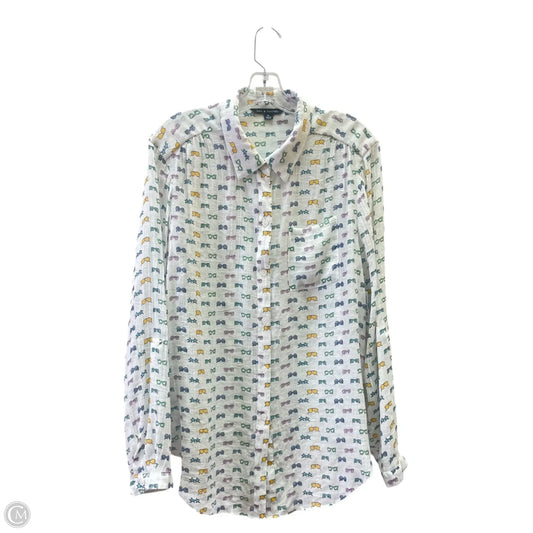 Top Long Sleeve By Zac And Rachel In White & Yellow, Size: Xl