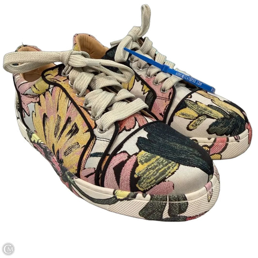 Shoes Luxury Designer By Christian Louboutin In Green & Pink, Size: 6.5