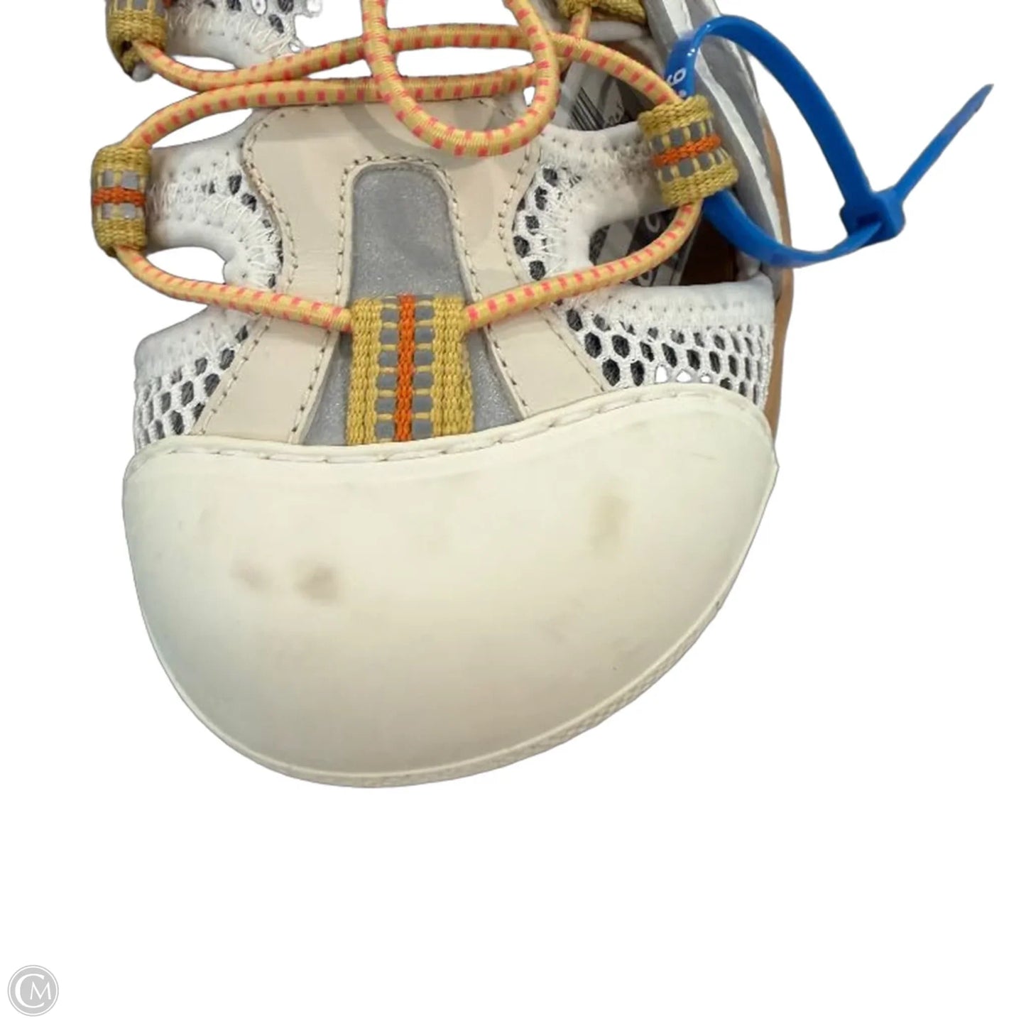 Sandals Luxury Designer By Gucci In White & Yellow, Size: 7