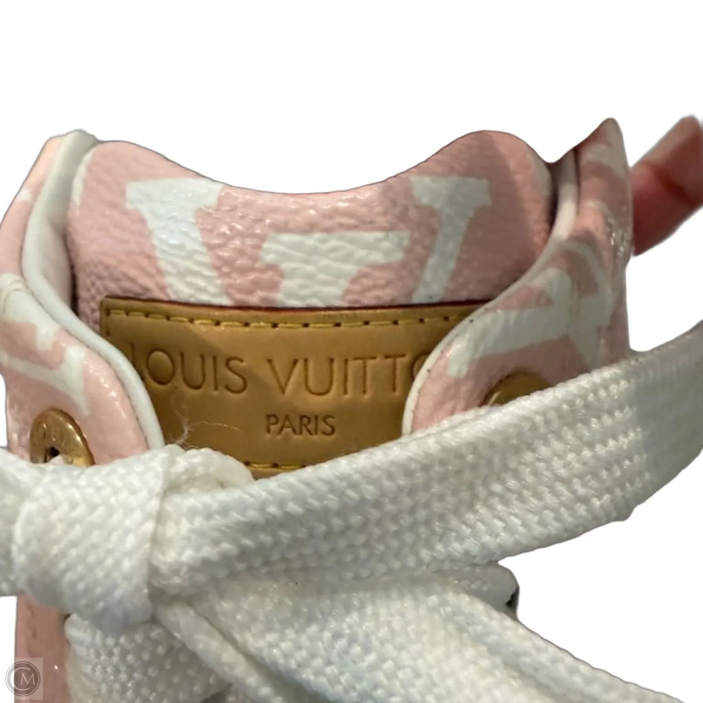 Shoes Luxury Designer By Louis Vuitton In Pink & White, Size: 6.5