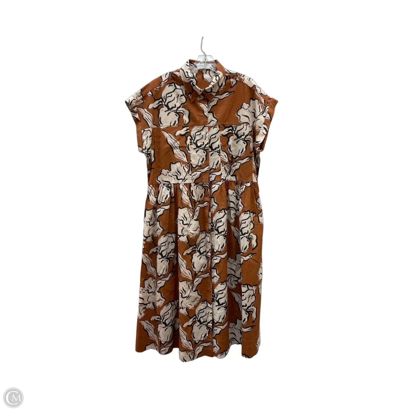 Dress Casual Midi By Maye In Brown & Cream, Size: L
