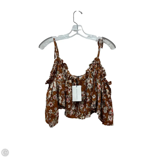 Top Sleeveless By Faithfull The Brand In Brown & Yellow, Size: S