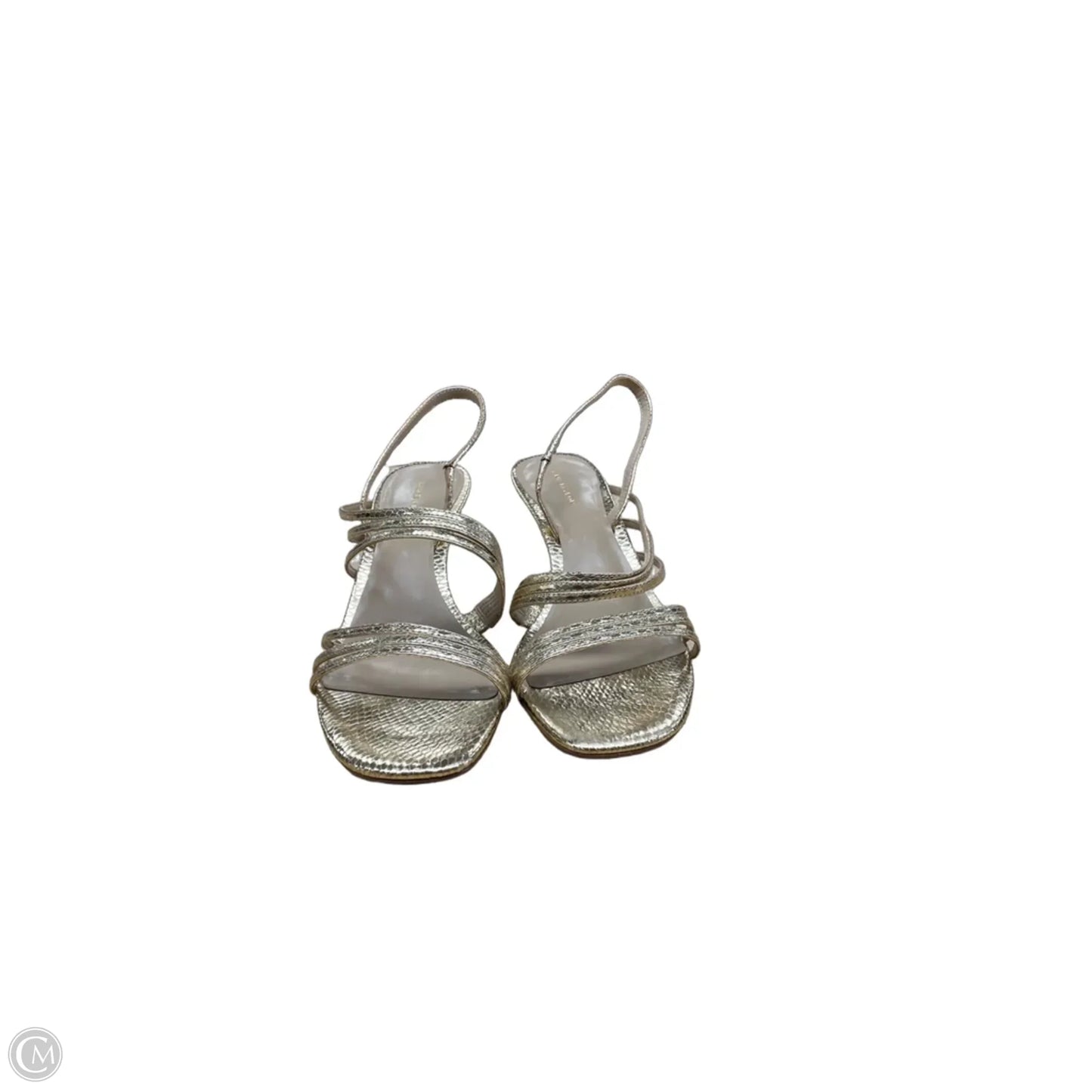 Sandals Heels Kitten By Ann Taylor In Gold, Size: 8