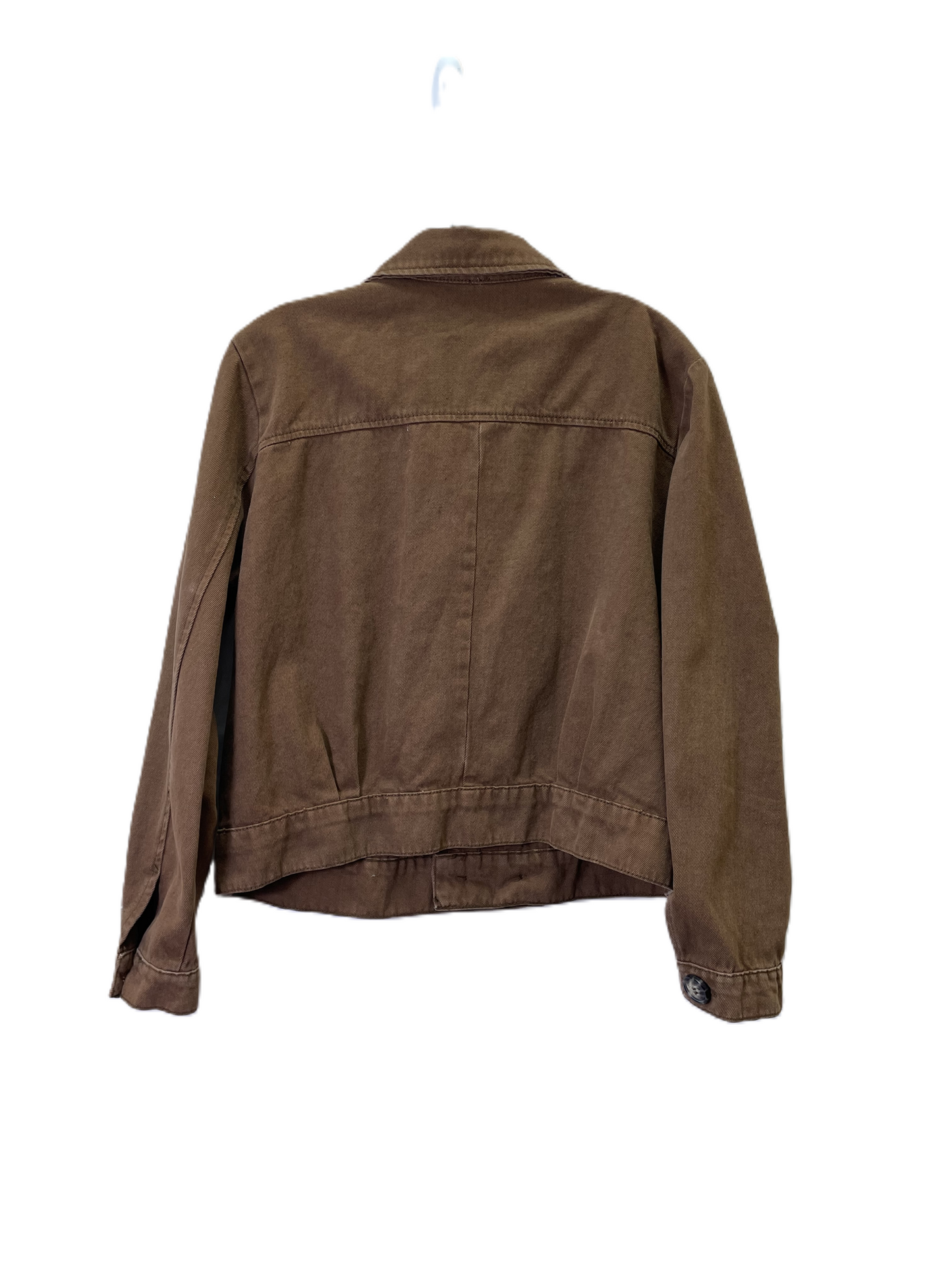 Jacket Denim By Free People In Brown Denim, Size: M