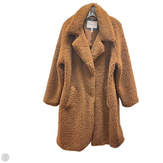 Coat Faux Fur & Sherpa By Bcbg In Brown, Size: Xxl