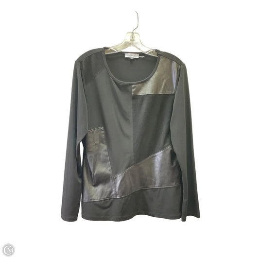 Top Long Sleeve By Calvin Klein In Black, Size: L