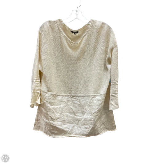 Top Long Sleeve Designer By Lafayette 148 In Cream, Size: S