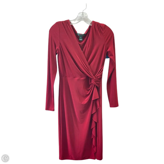 Dress Casual Midi By Lauren By Ralph Lauren In Red, Size: 2