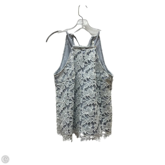 Top Sleeveless Basic By Adiva In Blue & White, Size: Xs