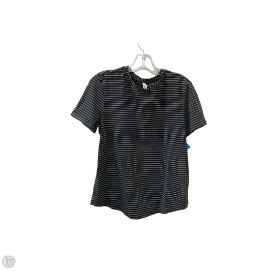 Athletic Top Short Sleeve By Lululemon In Black & White, Size: 6