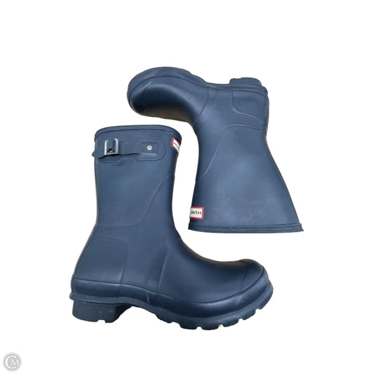 Boots Mid-calf Flats By Hunter In Blue, Size: 9